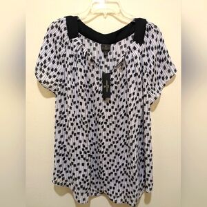 Worthington black and white women's blouse - 2x